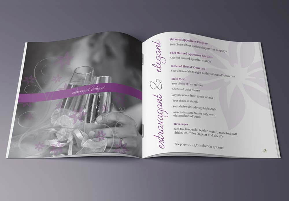 Triple Fresh Weddings bi-fold brochure booklet inside
